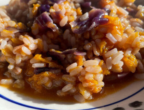 Risotto alla zucca e cavolo viola