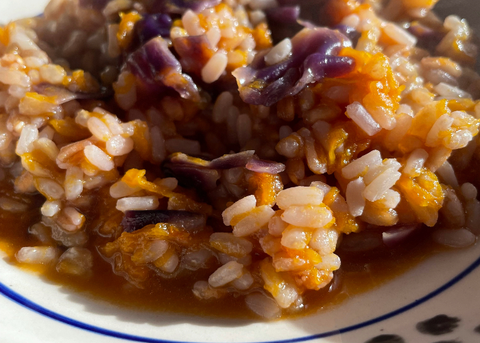 Risotto alla zucca e cavolo viola